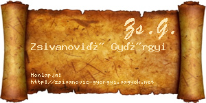 Zsivanović Györgyi névjegykártya